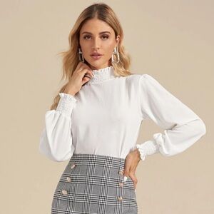 2/$10 White Long Sleeve Blouse